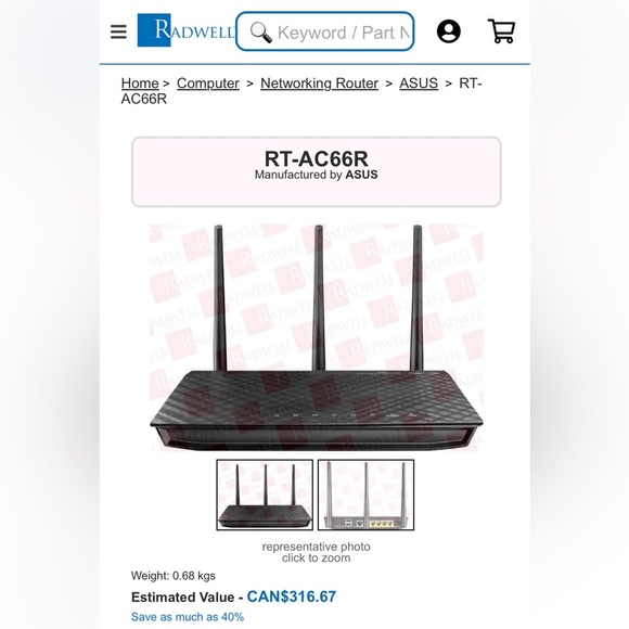 ASUS RT-AC66R 802.11ac Dual-Band Wireless AC1750 Gigabit 4-Port Router 5G- NWT - Picture 5 of 7